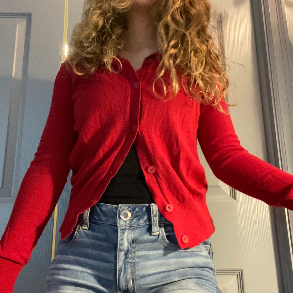 Red Cardigan - Picture 2 of 4